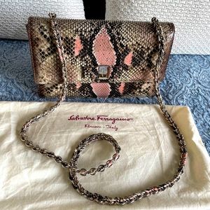 Salvatore Ferragamo Snake Embossed Leather Bag